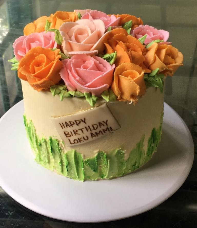 Vanilla Rose Birthday Cake