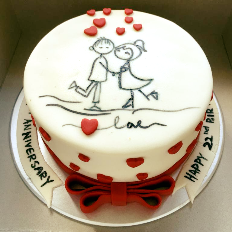 Romantic Anniversary cake Order Online Bangalore | Romantic cake online
